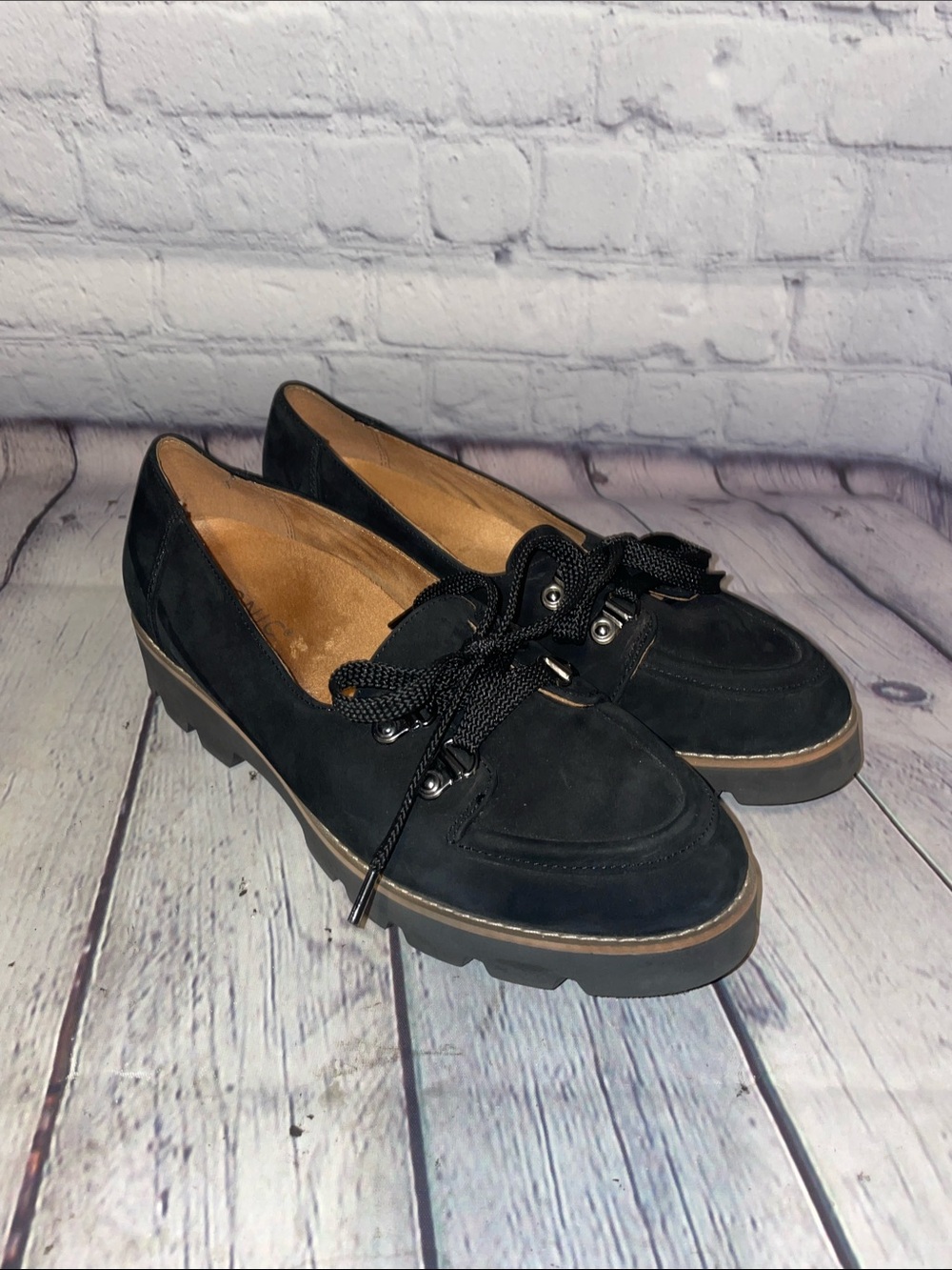 Vionic Black Lace-Up Chunky Loafers • Sz 7 - Picture 1 of 10